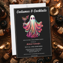 Costumes de fantômes et cocktails Halloween Party
