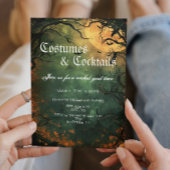 Invitation Costumes De Forêt éffrayants Et Cocktails Hallowee