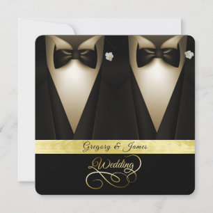Invitation Costumes de mariage gay Smokings Roses blanches Fe