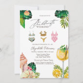 Invitation Costumes de natation Cocktails Feuille Bachelorett (Devant)