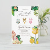 Invitation Costumes de natation Cocktails Feuille Bachelorett (Debout devant)