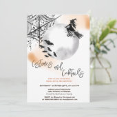 Invitation Costumes de sorcière et cocktail Lune Halloween (Debout devant)