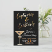 Invitation Costumes d'or et cocktails Boisson de crâne Hallow (Debout devant)
