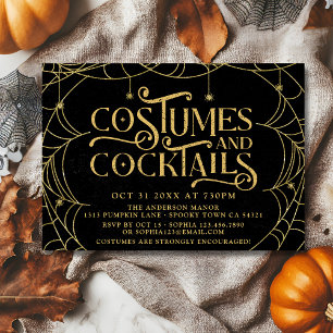 Invitation Costumes effrayants et cocktails Halloween pour ad