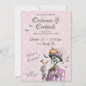 Invitation Costumes Élégants Cocktails Adulte Halloween (Devant)
