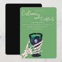 Costumes et cocktails de gobelet de main de squele