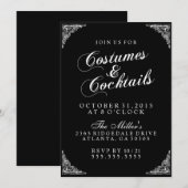 Invitation Costumes et cocktails élégants Fête d'Halloween (Devant / Derrière)