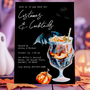 Invitation Costumes et cocktails Fête d'Halloween
