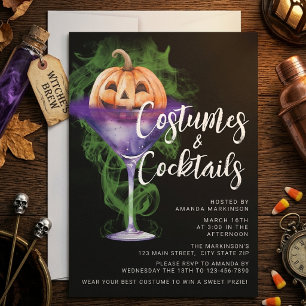 Invitation Costumes et cocktails Fête d'Halloween pour adulte