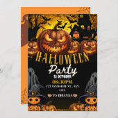 Invitation Costumes et cocktails Fête d'Halloween pour adulte (Devant / Derrière)