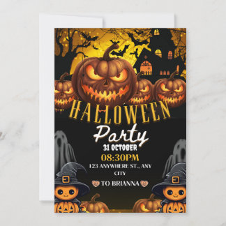 Invitation Costumes et cocktails Fête d'Halloween pour adulte