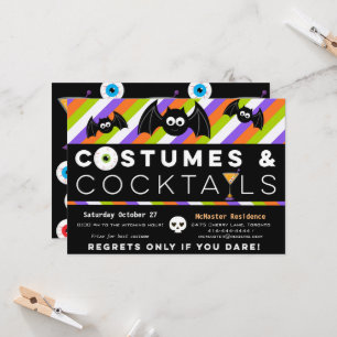 Invitation Costumes et cocktails globe oculaire boissons chau