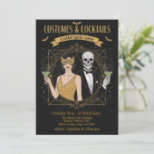 Invitation Costumes et cocktails gothiques Élégants Halloween (Debout devant)
