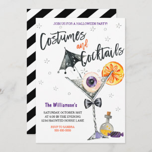 Invitation Costumes et cocktails Halloween