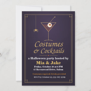 Invitation Costumes et cocktails Halloween Eyeball Martini