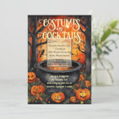 Invitation Costumes et cocktails Halloween Party Aquarelle (Debout devant)