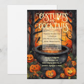 Invitation Costumes et cocktails Halloween Party Aquarelle (Devant / Derrière)