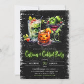 Invitation Costumes et cocktails modernes Neon Halloween Part (Devant)