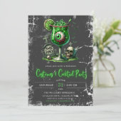 Invitation Costumes et cocktails modernes Neon Halloween Part (Debout devant)