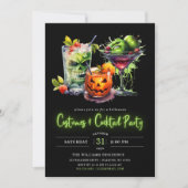 Invitation Costumes et cocktails modernes Neon Halloween Part (Devant)