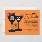Invitation Costumes et cocktails Orange Halloween Party (Devant)