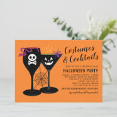 Invitation Costumes et cocktails Orange Halloween Party (Debout devant)