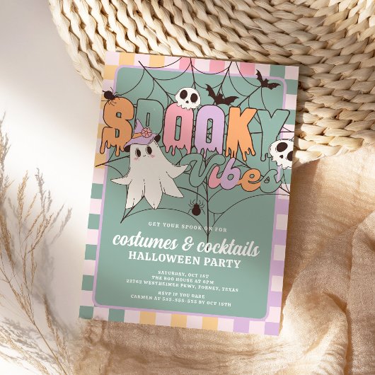 Invitation Costumes et cocktails Retro Halloween Party