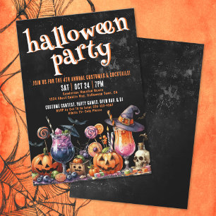 Invitation Costumes et Cocktails Soirée d'Halloween pour Adul