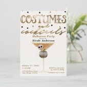 Invitation Costumes et Cocktails Soirée Halloween Élégante Ch (Debout devant)