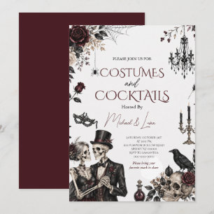 Invitation Costumes gothiques de Halloween et soirée cocktail