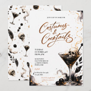 Invitation Costumes gothiques élégants & Fête de cocktails Ha
