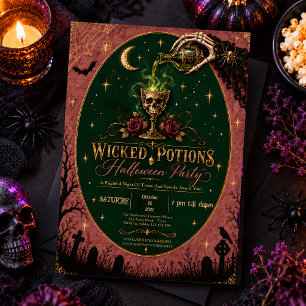 Invitation Costumes gothiques et cocktails d'Halloween