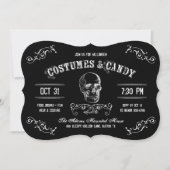 Invitation Costumes noirs et blancs et fête d'Halloween Candy (Devant)