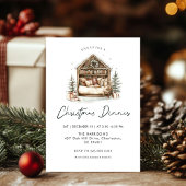 Invitation Cosy aquarelle Dîner de Noël