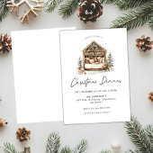 Invitation Cosy aquarelle Dîner de Noël