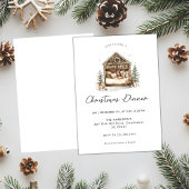 Invitation Cosy aquarelle Dîner de Noël