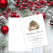 Invitation Cosy aquarelle Dîner de Noël