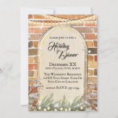 Invitation Cosy aquarelle fenêtre de Noël Dîner de vacances (Devant)