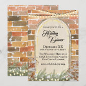 Invitation Cosy aquarelle fenêtre de Noël Dîner de vacances (Devant / Derrière)