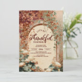 Invitation Cosy Arche d'automne Thanksgiving Dîner (Debout devant)