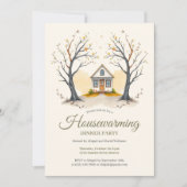 Invitation Cosy Cottage Ménage Dîner Fête (Devant)