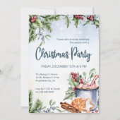 Invitation Cosy hiver Hot Cocaca Fête de Noël Neige (Devant)