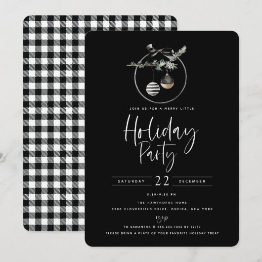 Invitation Cosy Nature Werath Black Holiday Party (Devant / Derrière)