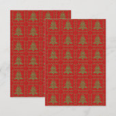 Invitation Cosy sapin de Noël affreux pull à damiers motif (Devant / Derrière)