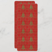 Invitation Cosy sapin de Noël affreux pull à damiers motif (Devant / Derrière)