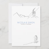 Invitation Cosy Ski Lodge Couple In Love Snowy Mountaintops (Devant)