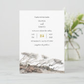 Invitation Côte Beige Windswept Trees View Beach Wedding (Debout devant)