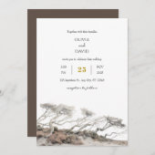 Invitation Côte Beige Windswept Trees View Beach Wedding (Devant / Derrière)