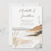 Invitation Côte Chic Beach Aquarelle Paysage Mariage (Devant)