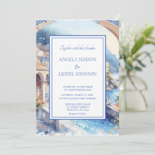 Invitation Côte d'Amalfi Carreaux bleus Italie Photo personna